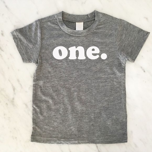 First Birthday Shirt, heather grey or pink tee - Picture 1 of 4